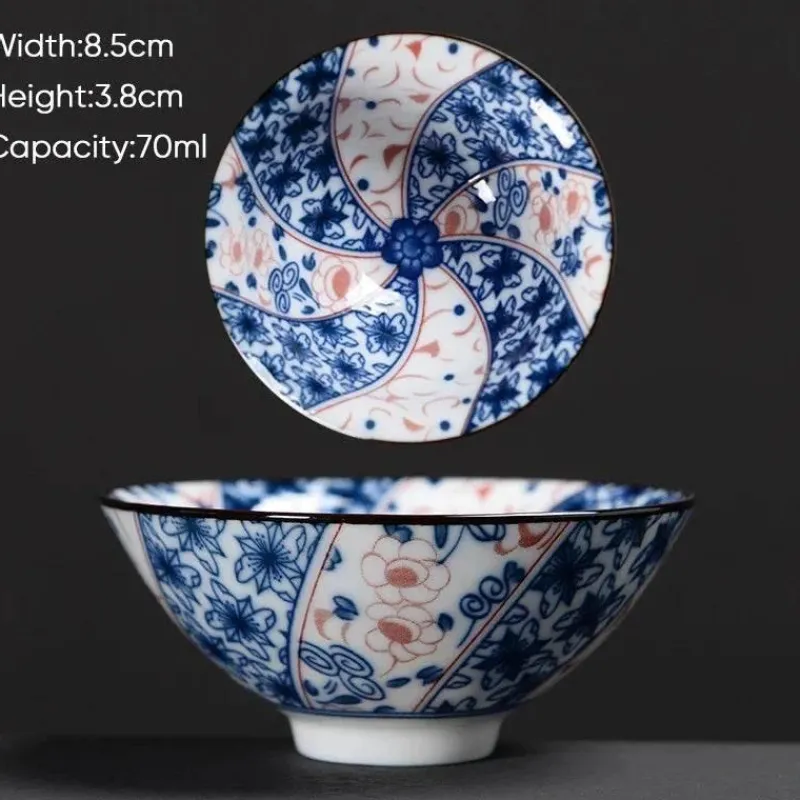 Plates u0026 More Küche & Esszimmer-Teetasse aus Keramik – Sake-Tasse aus blau-weißem Porzellan