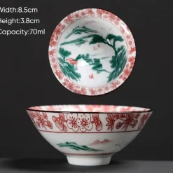 Plates u0026 More Küche & Esszimmer-Teetasse aus Keramik – Sake-Tasse aus blau-weißem Porzellan