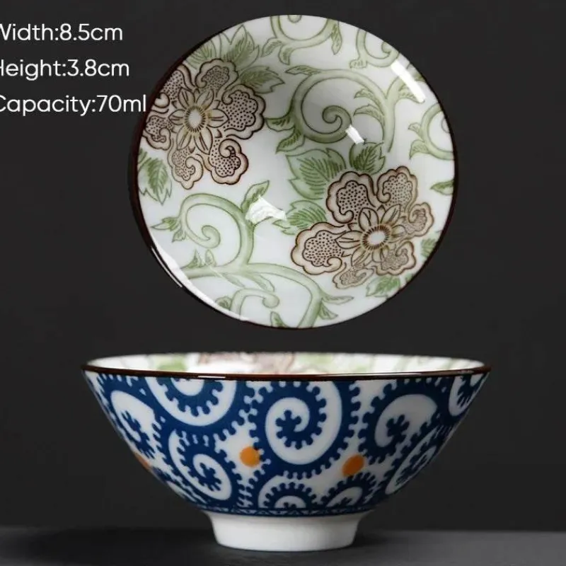 Plates u0026 More Küche & Esszimmer-Teetasse aus Keramik – Sake-Tasse aus blau-weißem Porzellan