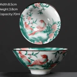 Plates u0026 More Küche & Esszimmer-Teetasse aus Keramik – Sake-Tasse aus blau-weißem Porzellan