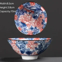 Plates u0026 More Küche & Esszimmer-Teetasse aus Keramik – Sake-Tasse aus blau-weißem Porzellan