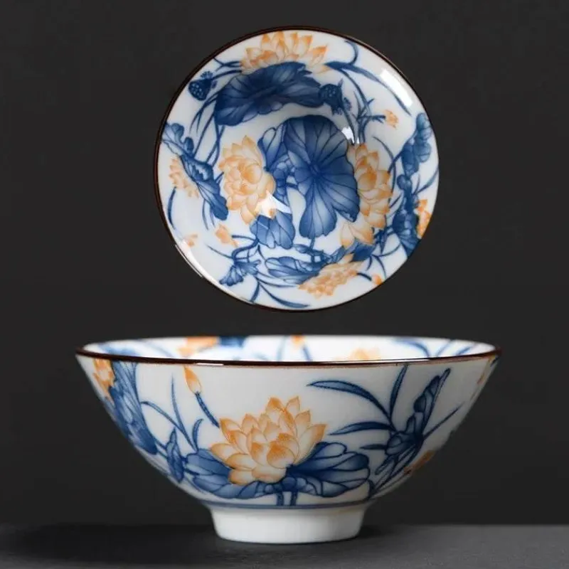 Plates u0026 More Küche & Esszimmer-Teetasse aus Keramik – Sake-Tasse aus blau-weißem Porzellan