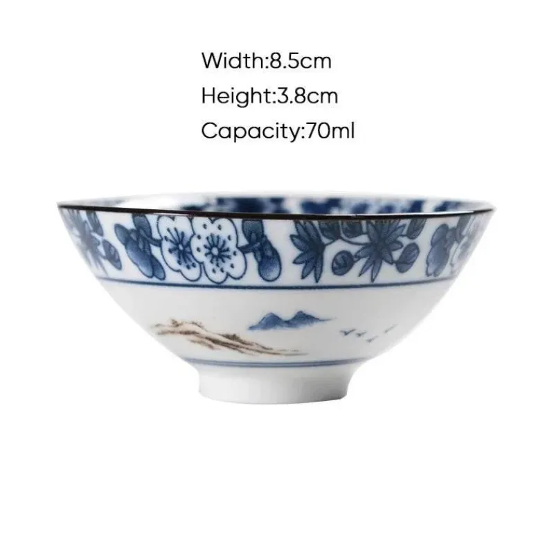 Plates u0026 More Küche & Esszimmer-Teetasse aus Keramik – Sake-Tasse aus blau-weißem Porzellan