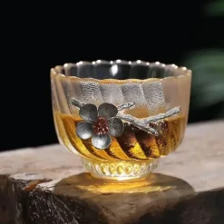 Plates u0026 More Küche & Esszimmer-Teetassen-Set – Elegantes, geschnitztes Zinnglas, hitzebeständiges Puer-Design