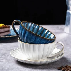 Plates u0026 More Küche & Esszimmer-Teetassen-Set aus Keramik – Stilvolles Kaffee- und Zitronenteegeschirr