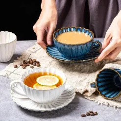 Plates u0026 More Küche & Esszimmer-Teetassen-Set aus Keramik – Stilvolles Kaffee- und Zitronenteegeschirr