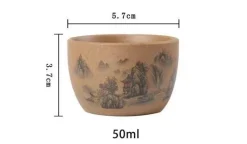 Plates u0026 More Küche & Esszimmer-Teetassen-Set aus Keramik – handbemalt, japanisch-chinesischer Puer-Stil