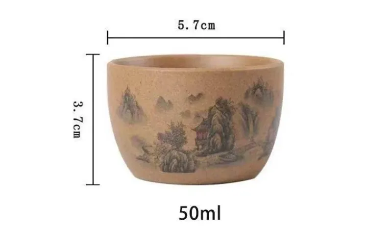 Plates u0026 More Küche & Esszimmer-Teetassen-Set aus Keramik – handbemalt, japanisch-chinesischer Puer-Stil