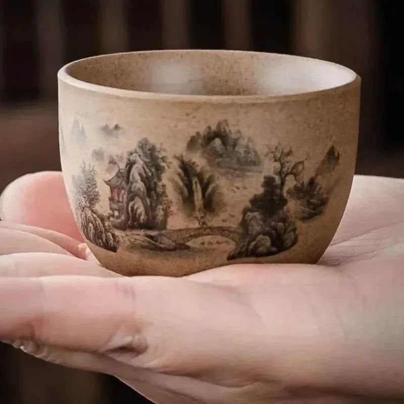 Plates u0026 More Küche & Esszimmer-Teetassen-Set aus Keramik – handbemalt, japanisch-chinesischer Puer-Stil