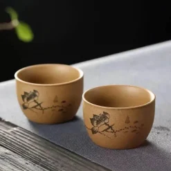 Plates u0026 More Küche & Esszimmer-Teetassen-Set aus Keramik – handbemalt, japanisch-chinesischer Puer-Stil