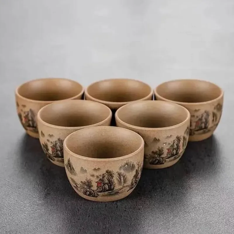 Plates u0026 More Küche & Esszimmer-Teetassen-Set aus Keramik – handbemalt, japanisch-chinesischer Puer-Stil