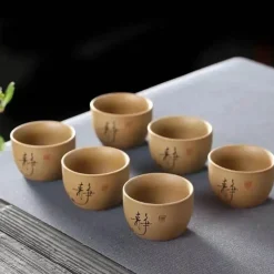 Plates u0026 More Küche & Esszimmer-Teetassen-Set aus Keramik – handbemalt, japanisch-chinesischer Puer-Stil