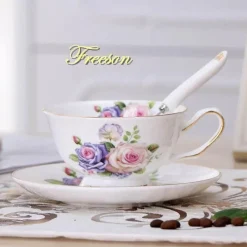 Feast u0026 Flair Küche & Esszimmer-Teetassen-Set aus Keramik – elegante Kaffeetassen aus britischem Porzellan, 200 ml