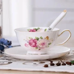 Feast u0026 Flair Küche & Esszimmer-Teetassen-Set aus Keramik – elegante Kaffeetassen aus britischem Porzellan, 200 ml