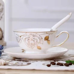 Feast u0026 Flair Küche & Esszimmer-Teetassen-Set aus Keramik – elegante Kaffeetassen aus britischem Porzellan, 200 ml