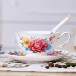 Feast u0026 Flair Küche & Esszimmer-Teetassen-Set aus Keramik – elegante Kaffeetassen aus britischem Porzellan, 200 ml