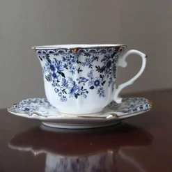 Plates u0026 More Küche & Esszimmer-Teetassen-Set aus Porzellan – Elegante Kaffeetassen mit Untertassen