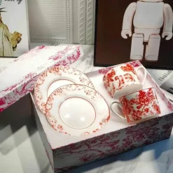 Elegance at the Table Küche & Esszimmer-Teetassen-Set mit Dschungeltieren – Löwe-Tiger-Nachmittagstee-Kaffeetasse mit Untertasse