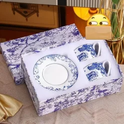 Elegance at the Table Küche & Esszimmer-Teetassen-Set mit Dschungeltieren – Löwe-Tiger-Nachmittagstee-Kaffeetasse mit Untertasse