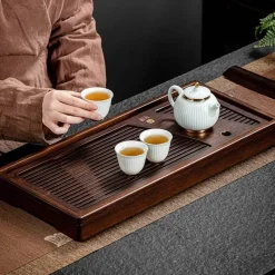 Brew Bliss Küche & Esszimmer-Teezeremonie-Tablett aus Bambus – Teeservice-Zubehör aus Massivholz