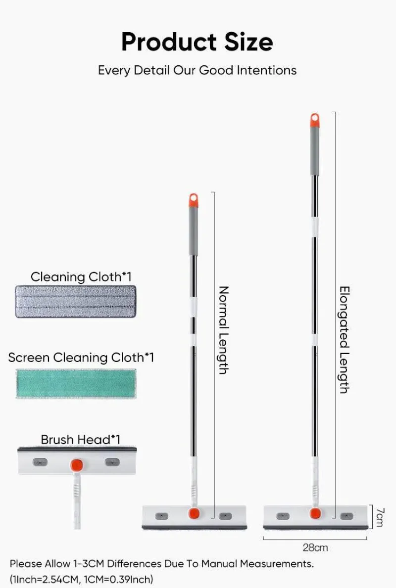 The Blissful Bath Badezimmer-Teleskop-Fensterschaberbürste – verstellbarer Reiniger mit langem Griff