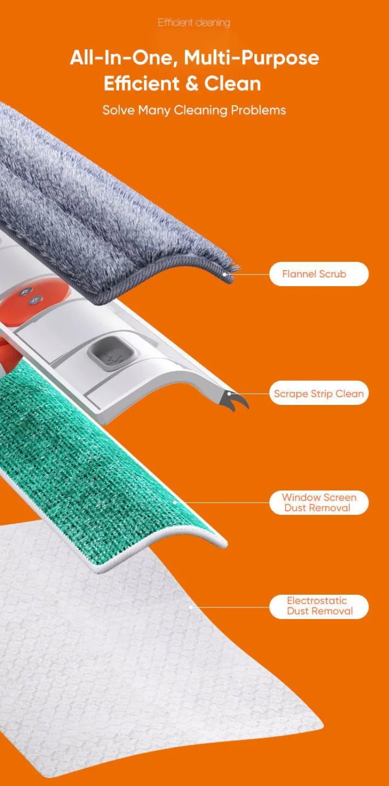 The Blissful Bath Badezimmer-Teleskop-Fensterschaberbürste – verstellbarer Reiniger mit langem Griff