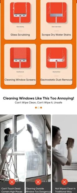 The Blissful Bath Badezimmer-Teleskop-Fensterschaberbürste – verstellbarer Reiniger mit langem Griff