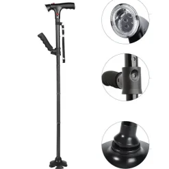 Decor Mobilitäts- Und Support-Tools-Teleskop-LED-Gehstock - Sicherheitsalarmstock