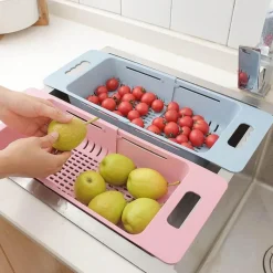 The Culinary Kit Küche & Esszimmer-Teleskop-Spülbeckenkorb - Verstellbares Obstsieb