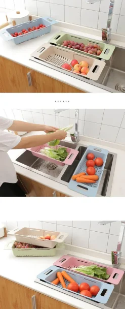 The Culinary Kit Küche & Esszimmer-Teleskop-Spülbeckenkorb - Verstellbares Obstsieb