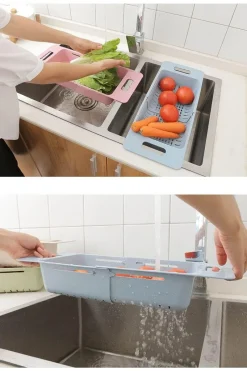 The Culinary Kit Küche & Esszimmer-Teleskop-Spülbeckenkorb - Verstellbares Obstsieb