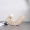 Tom Wohndeko-Teravon Balance Ball Stone Accent – Natural Travertine Décor