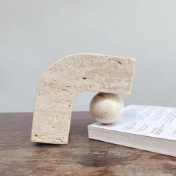 Tom Wohndeko-Teravon Balance Ball Stone Accent – Natural Travertine Décor