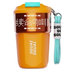 The Outdoor Vault Camping-Werkzeuge|Outdoor-Artikel-Thermosbecher aus Edelstahl mit digitalem Pixel-Design – intelligenter isolierter Reisebecher