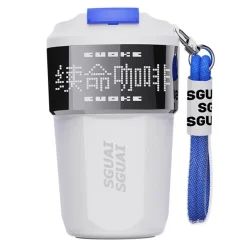 The Outdoor Vault Camping-Werkzeuge|Outdoor-Artikel-Thermosbecher aus Edelstahl mit digitalem Pixel-Design – intelligenter isolierter Reisebecher