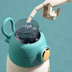 The Cozy Mug Küche & Esszimmer-Thermosflasche für Kinder – Cartoon-Wasserflasche mit Temperaturanzeige