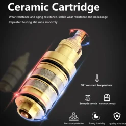 The Blissful Bath Badezimmer-Thermostatic Rain Shower System - Massaging Waterfall Set