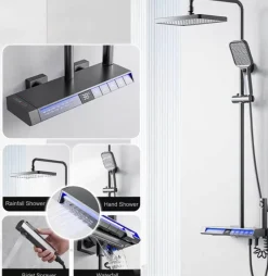 The Blissful Bath Badezimmer-Thermostatisches digitales Regenduschsystem - Spa-Therapie-Set