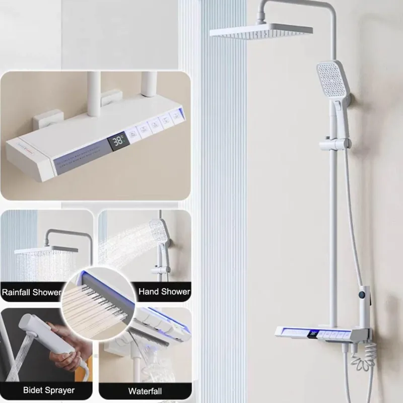 The Blissful Bath Badezimmer-Thermostatisches digitales Regenduschsystem - Spa-Therapie-Set