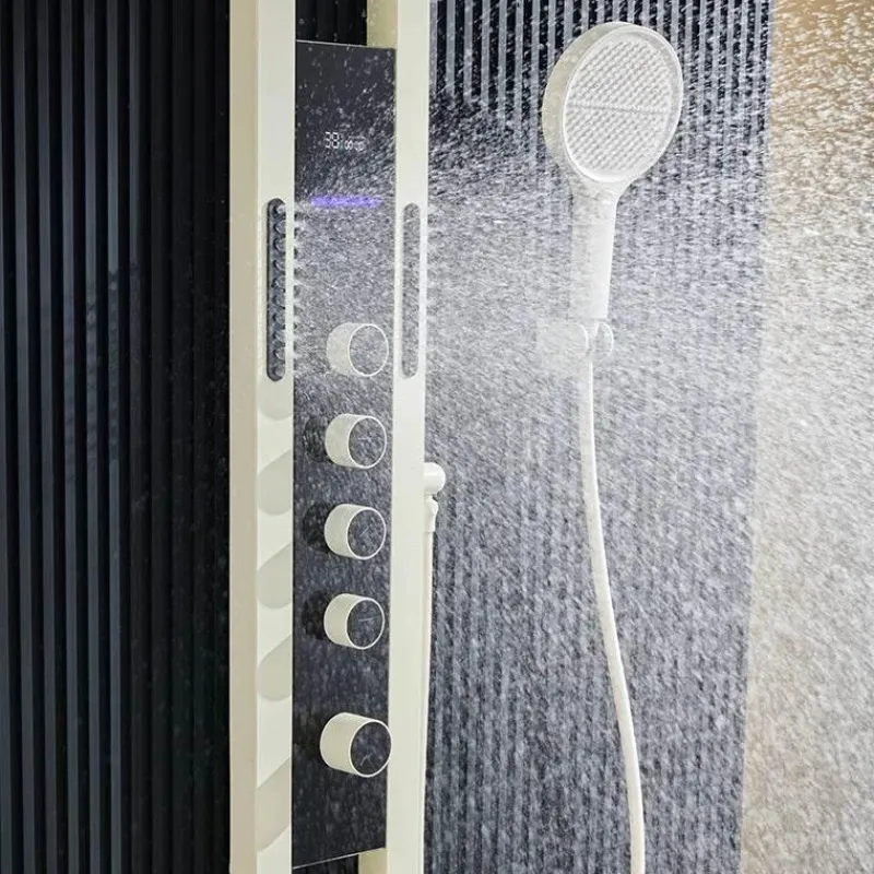 The Blissful Bath Badezimmer-Thermostatisches LED-Wasserfall-Duschset – Nordic Rain Shower System