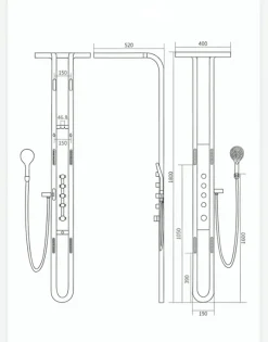 The Blissful Bath Badezimmer-Thermostatisches LED-Wasserfall-Duschset – Nordic Rain Shower System