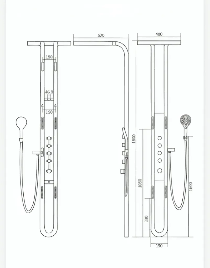 The Blissful Bath Badezimmer-Thermostatisches LED-Wasserfall-Duschset – Nordic Rain Shower System