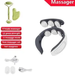 The Relaxation Nook Gesundheits-Gadgets|Gesundheits- Und Entspannungstools-Tiefenmassagegerät für Nacken und Schultern – 6-köpfiges Schmerzlinderungsgerät