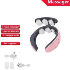 The Relaxation Nook Gesundheits-Gadgets|Gesundheits- Und Entspannungstools-Tiefenmassagegerät für Nacken und Schultern – 6-köpfiges Schmerzlinderungsgerät