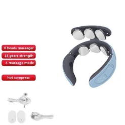 The Relaxation Nook Gesundheits-Gadgets|Gesundheits- Und Entspannungstools-Tiefenmassagegerät für Nacken und Schultern – 6-köpfiges Schmerzlinderungsgerät