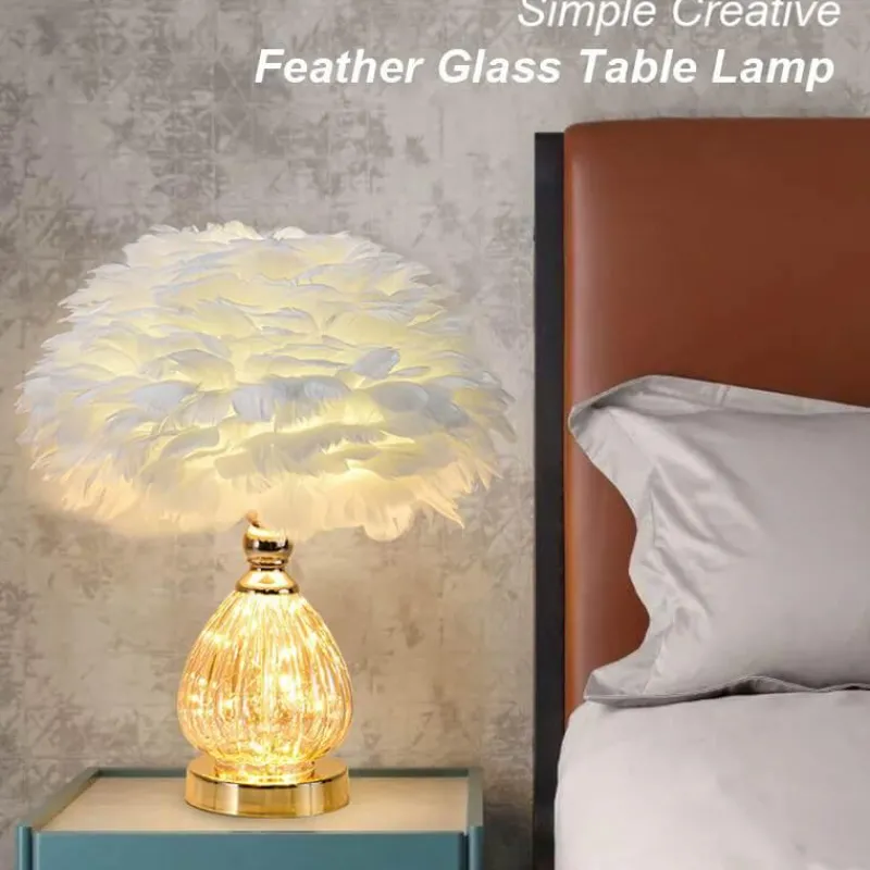 Bright Accents Beleuchtung-Tischlampe aus Federglas – Elegante Beleuchtung für die Inneneinrichtung