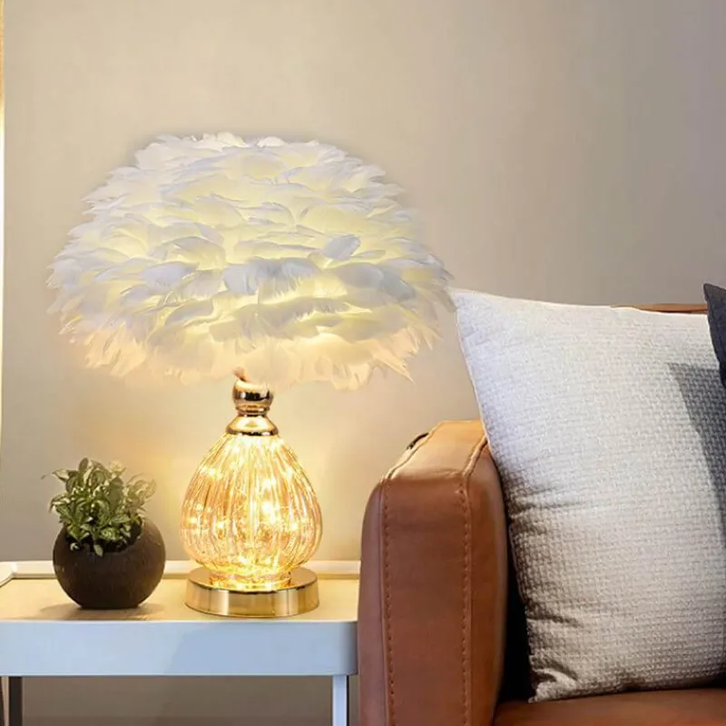 Bright Accents Beleuchtung-Tischlampe aus Federglas – Elegante Beleuchtung für die Inneneinrichtung