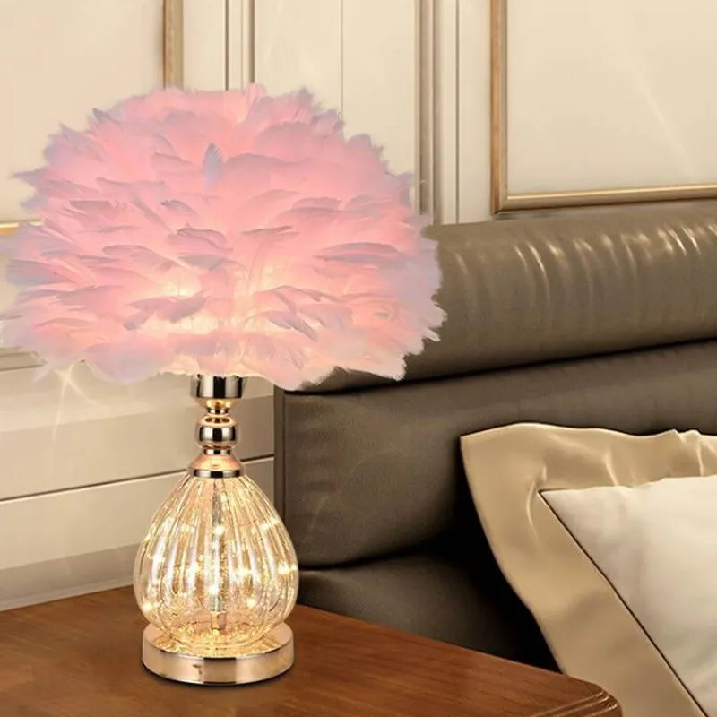 Bright Accents Beleuchtung-Tischlampe aus Federglas – Elegante Beleuchtung für die Inneneinrichtung