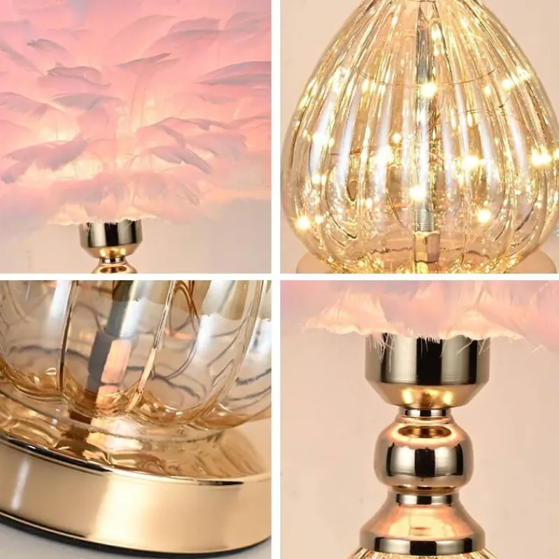 Bright Accents Beleuchtung-Tischlampe aus Federglas – Elegante Beleuchtung für die Inneneinrichtung