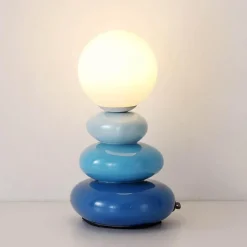 Illuminate Home Beleuchtung-Tischlampe aus gestapelten Steinen – Kreative dekorative Leuchte